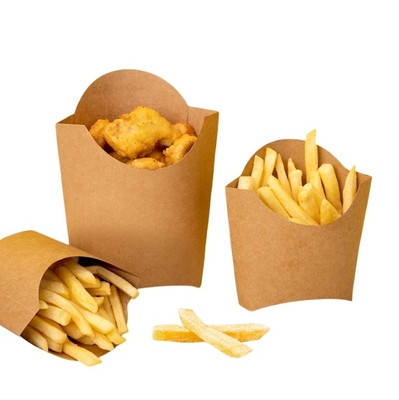Kraft Paper French Fries Cup Fast Food Packaging Container Fried Snack Takeaway Box