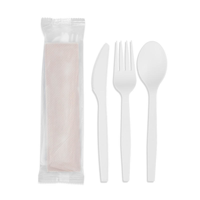 Disposable Knife, Fork and Spoon Set with Issue PLA Packaged Takeaway Degradable CPLA Cutlery