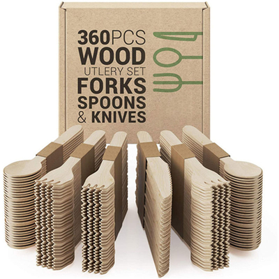 GZ Bio Spoons Manufacturers in China Kitchen Utensils Restaurant Disposable Cutlery Made of Colored Wood for Camping