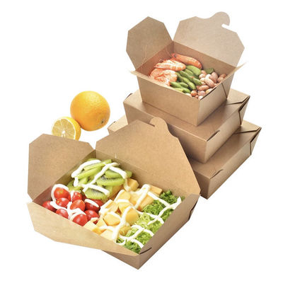 Wholesale Disposable Compostable Kraft Paper Disposable Paper Tray Takeaway Box