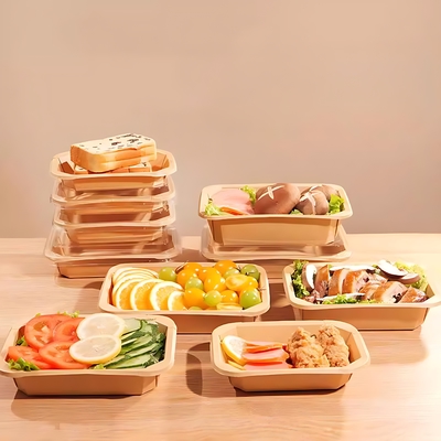 Eco-Friendly Kraft Paper Food Containers – Rectangular & Octagonal Disposable Salad Bowls for Picnic, Outdoor, Takeaway (Factory Price)