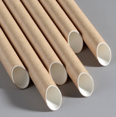 100% Biodegradable White Kraft Paper Straws Custom Logo Printing Single Paper Packaging