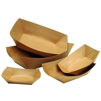 Paper Trays Disposable Kraft Paper Cardboard Food Boat Tray Fast Food Materiel Hot-dog Sweet Rigid Boxes Snacks Art Paper 300g