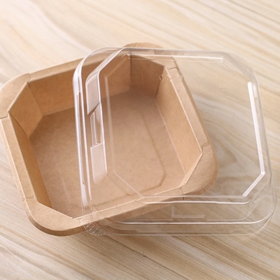 Takeaway Box Kraft Paper Octagonal Box Eco-Friendly Food Snack Container Kraft Paper Square Paper Bowl